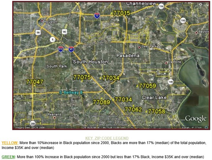 SE Houston Black Population Growth Map